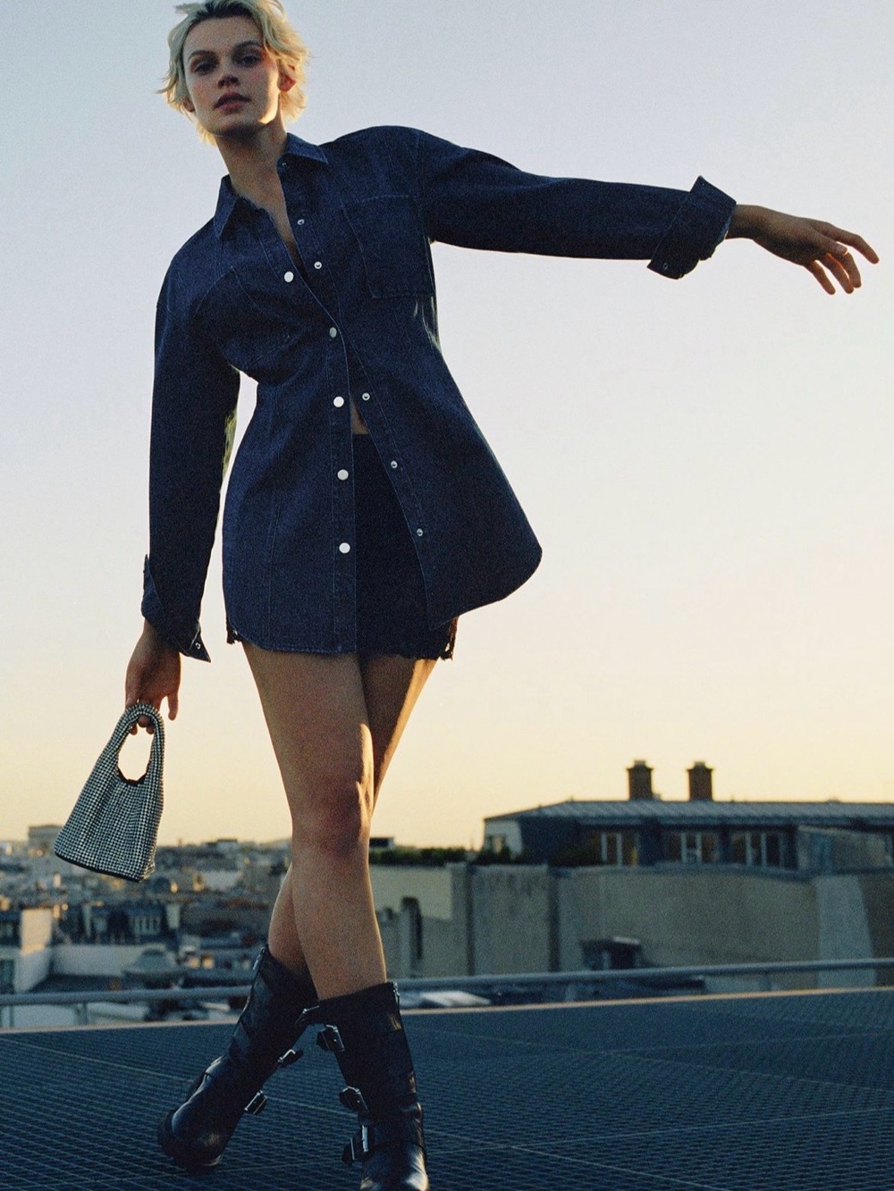 Anthropologie Mare Mare Denim Shirt Dress Sz Medium